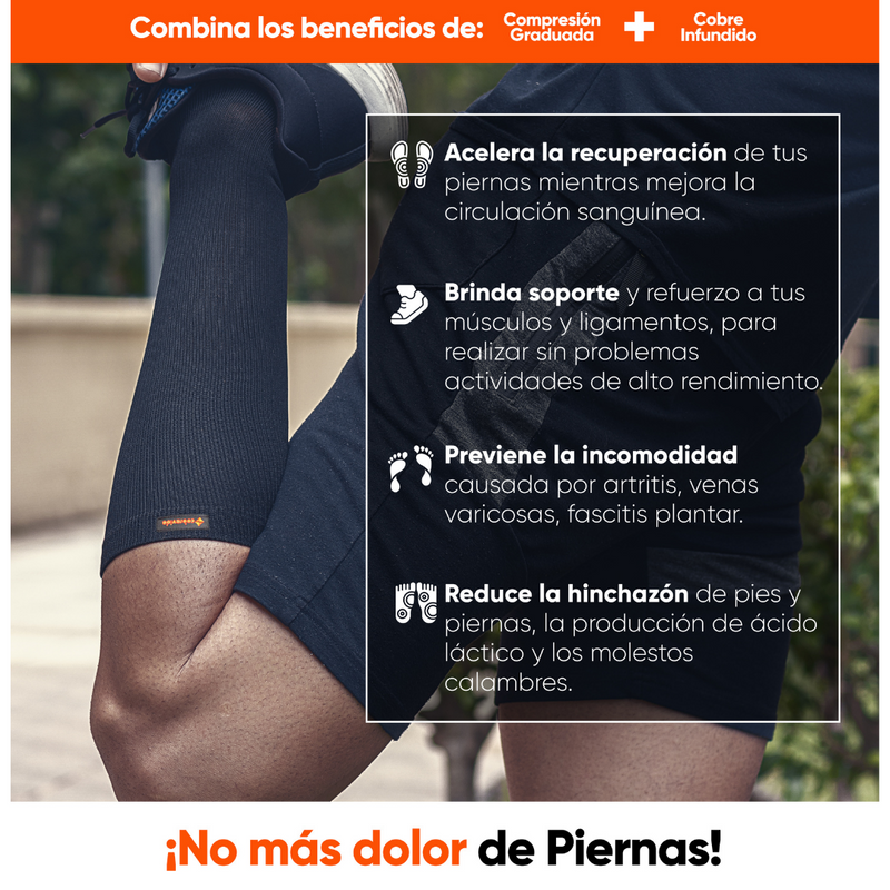 3Pack Calcetines de Compresión con Infusión de Cobre 15-20mmHg