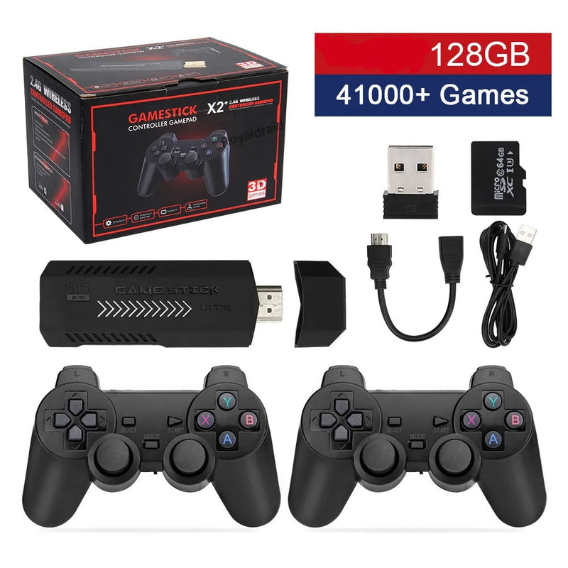 Game Stick Ultra 4K - 40.000 Juegos + 2 Controles Inalámbricos